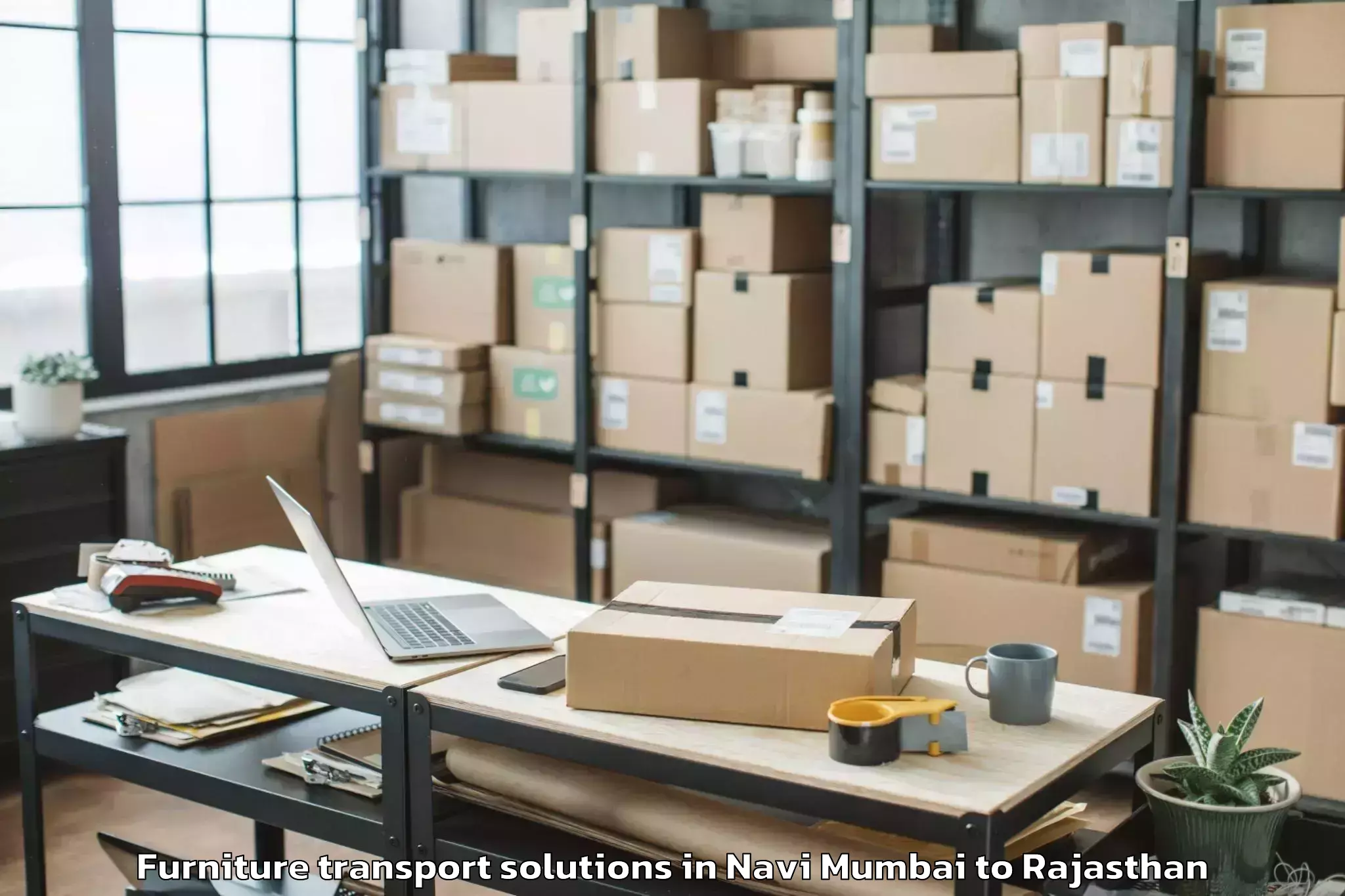 Trusted Navi Mumbai to Rajasthan Furniture Transport Solutions